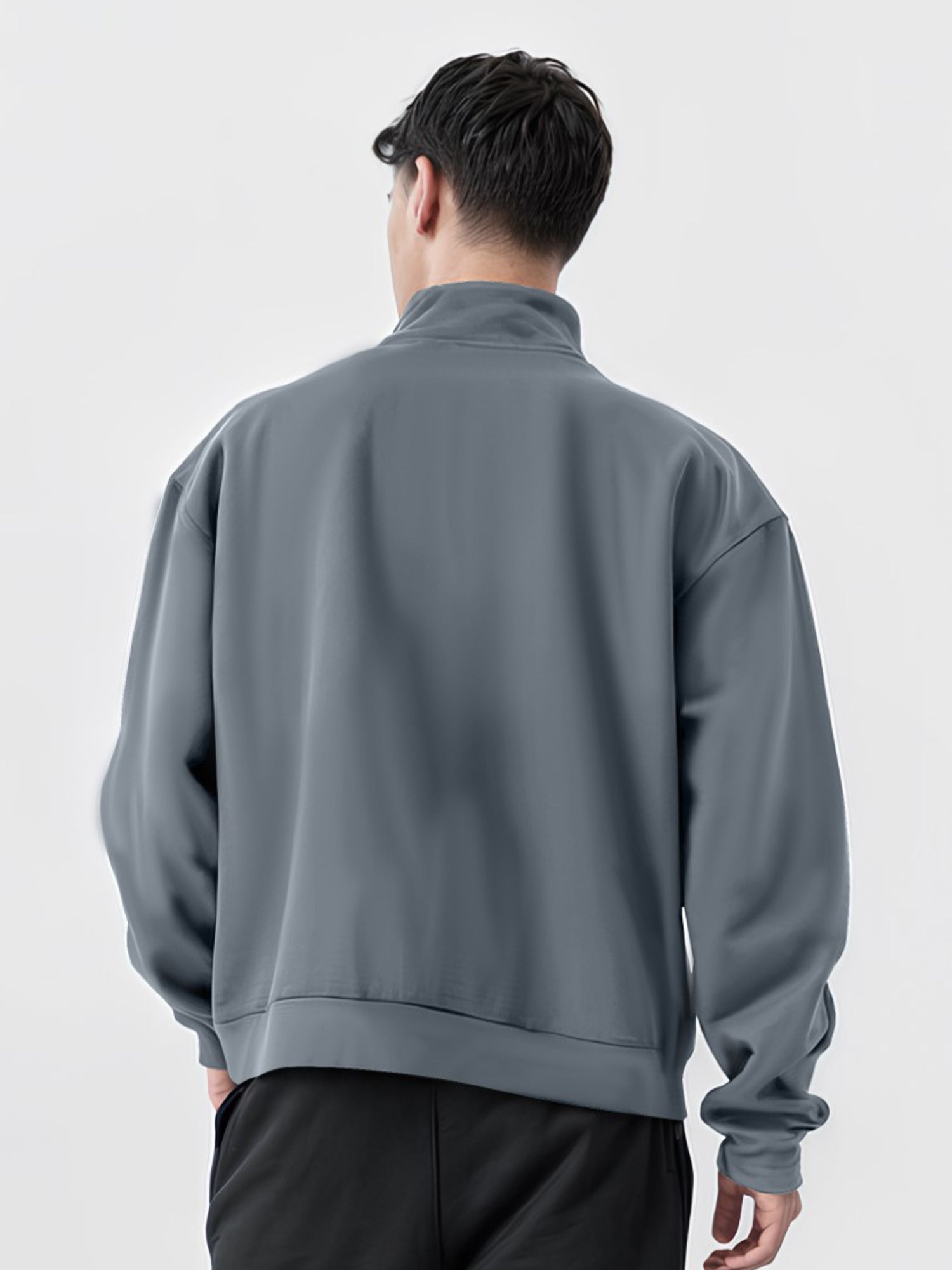 Half Zipper Light Grey Sweatshirt