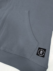 Half Zipper Light Grey Full Sleeve Sweatshirt