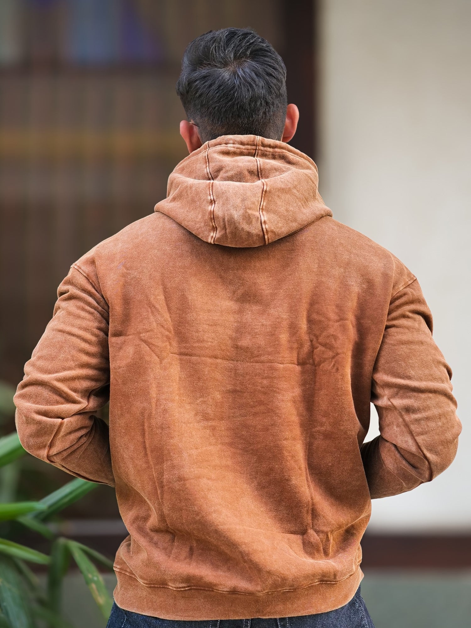 Rugged Brown Hooded Sweatshirt