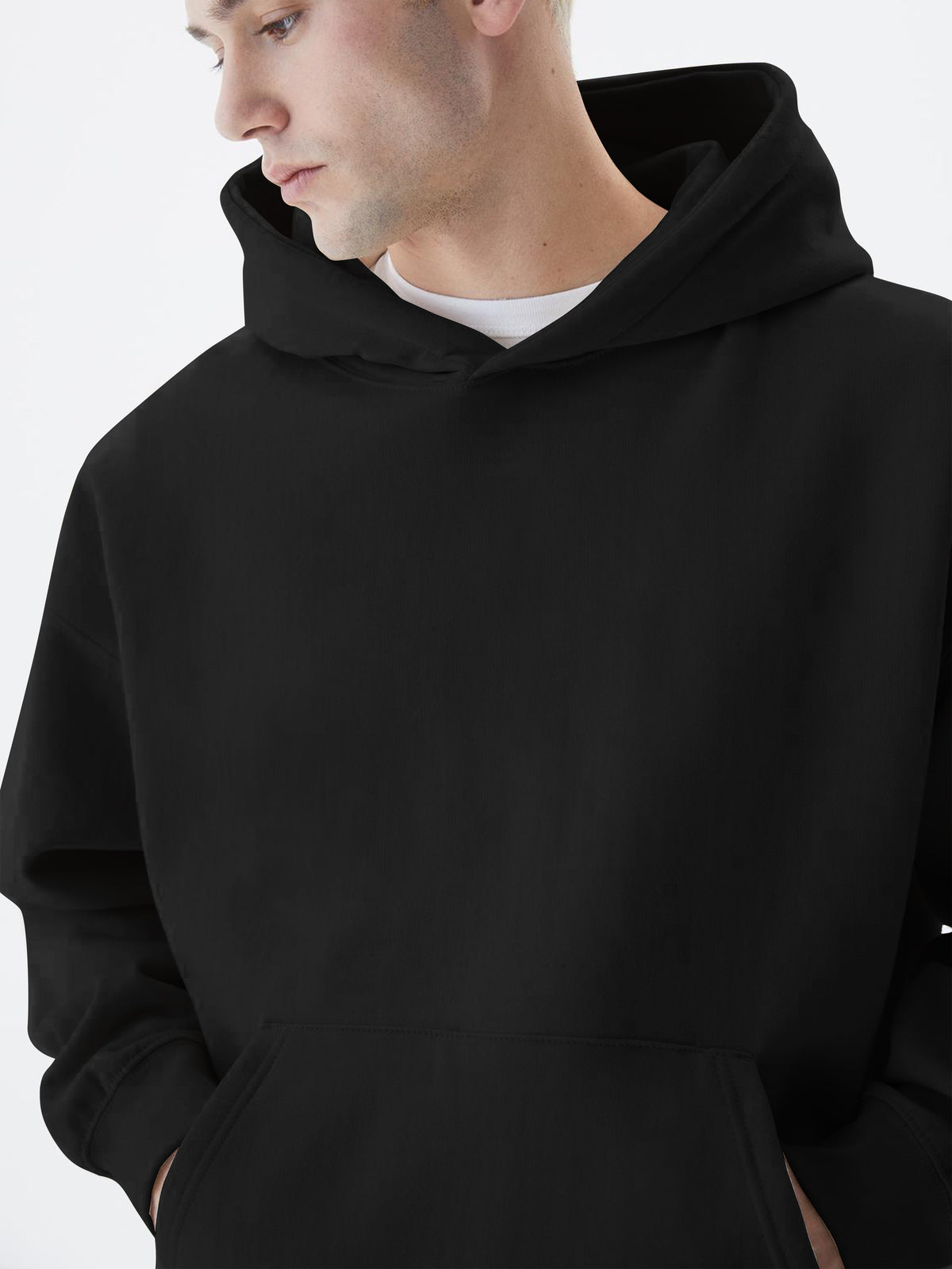 Black full sleeve cozy cut pull sweatshirt for men - view 3
