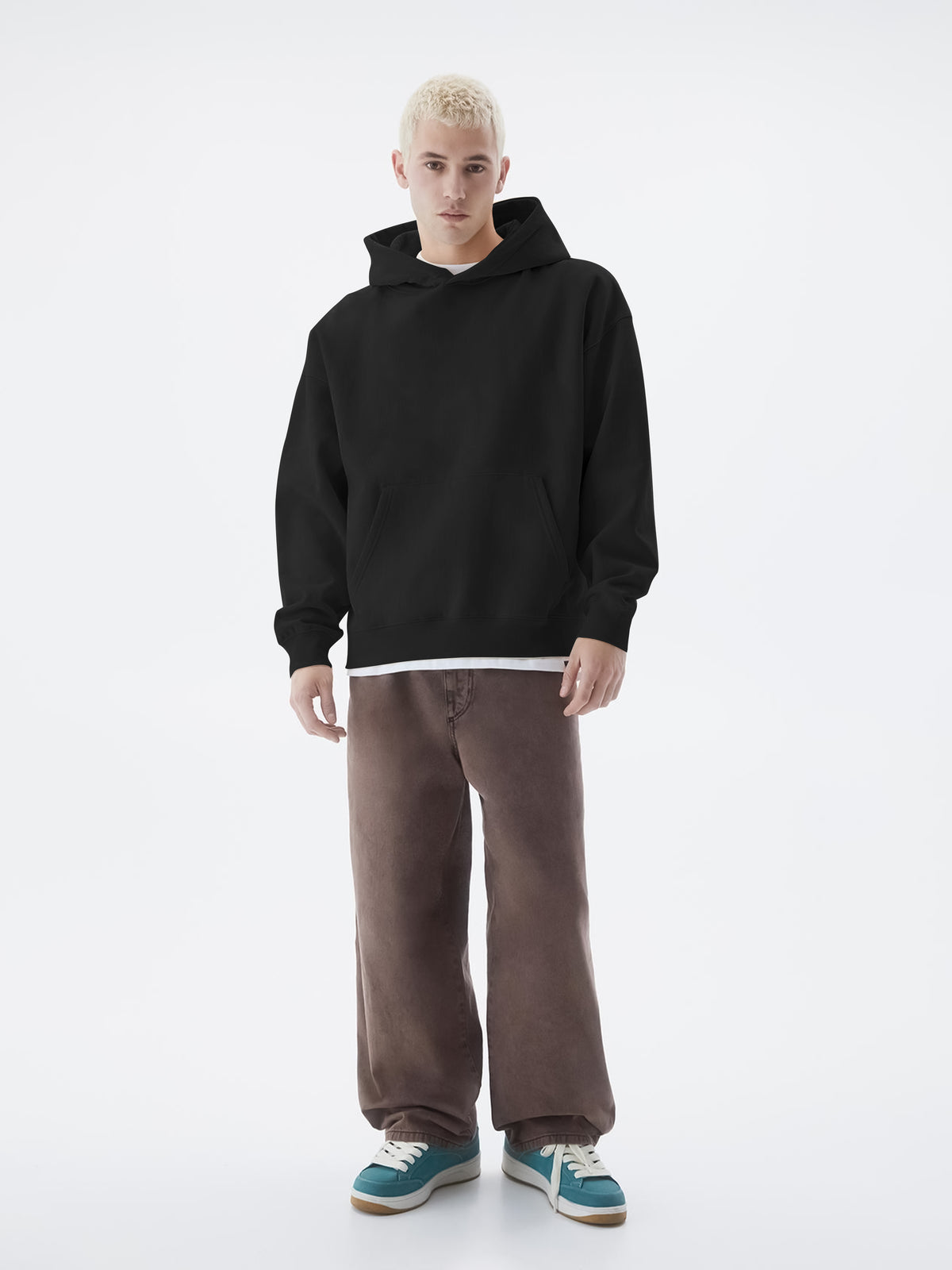Black full sleeve cozy cut pull sweatshirt for men - view 5