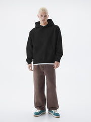 Cozy Cut  Pull Over Black Full Sleeve Sweatshirt