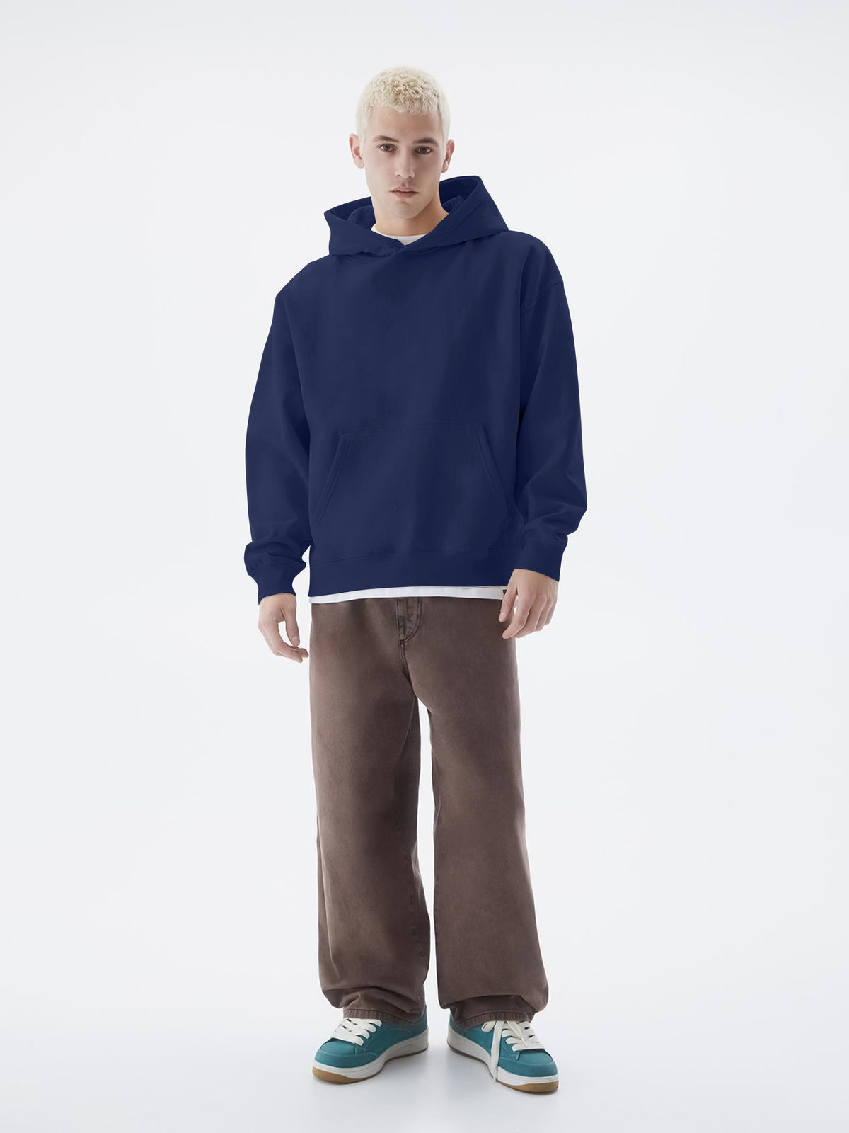 Navy full sleeve cozy cut pull sweatshirt for men - view 4
