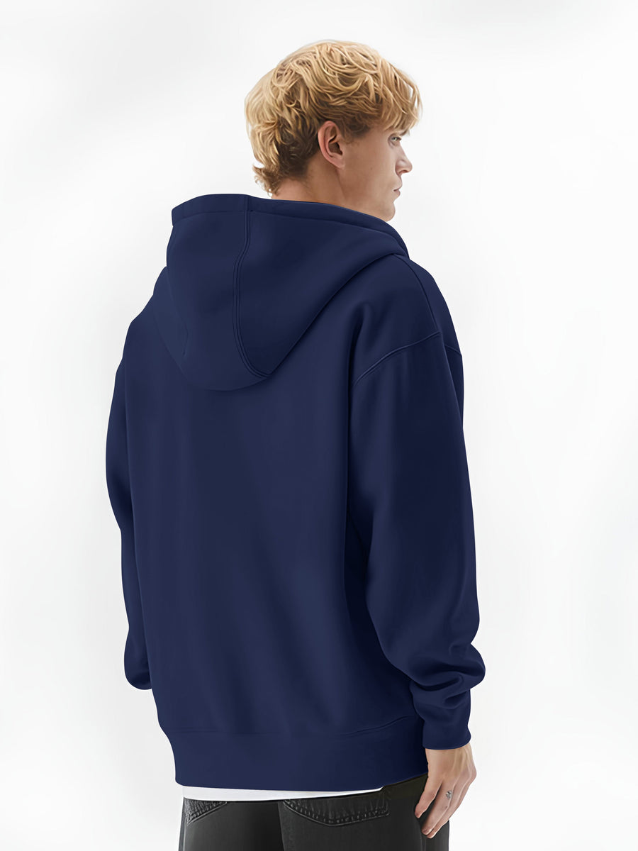 Navy full sleeve monochrome cozy cut sweatshirt for men - view 3