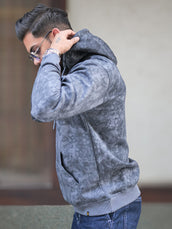 Cloud Printed Light Grey Full Sleeve Sweatshirt