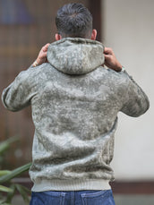 Cloud Printed Olive Full Sleeve Sweatshirt