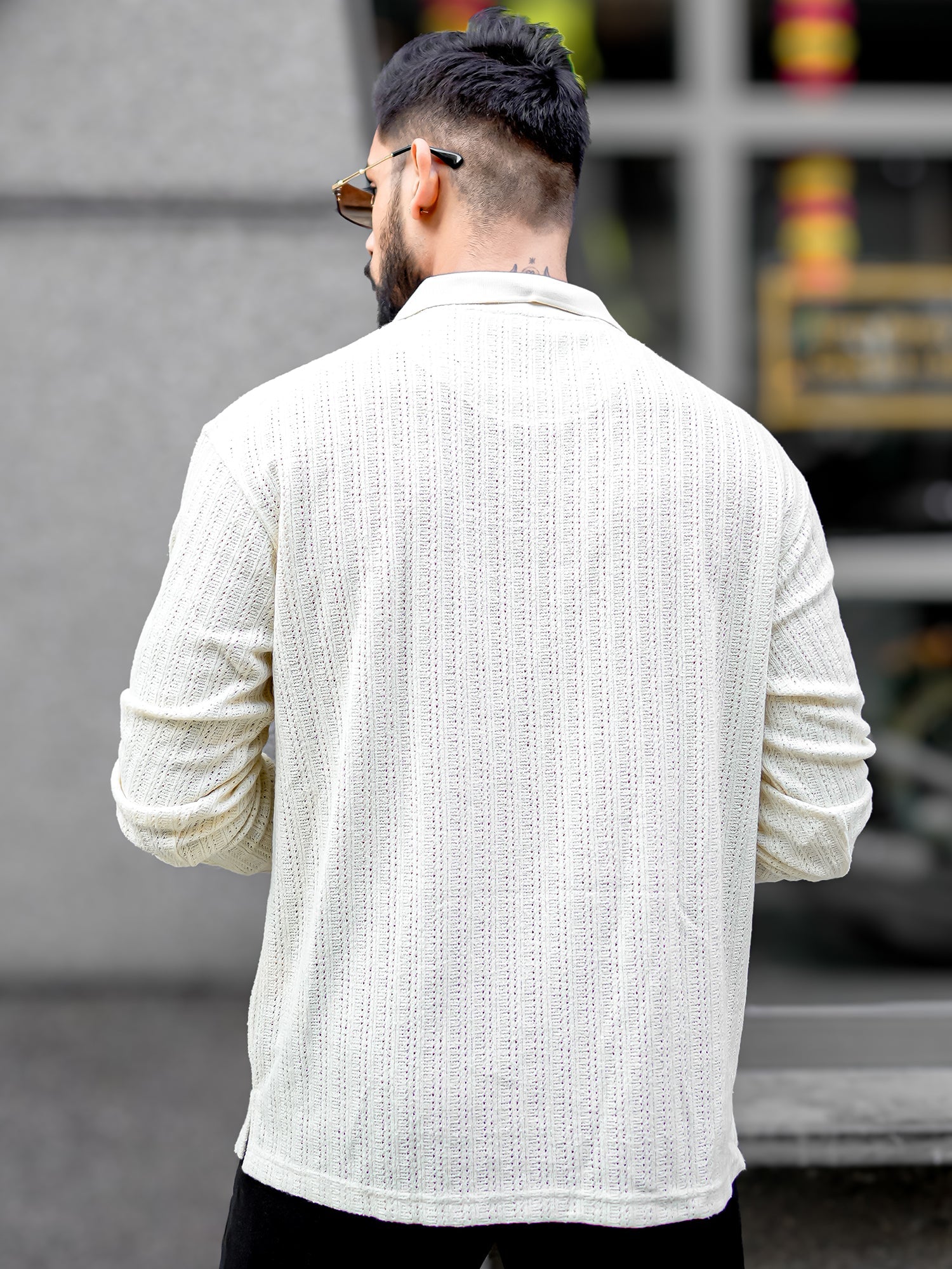 TeraKnit Half White Sweatshirt