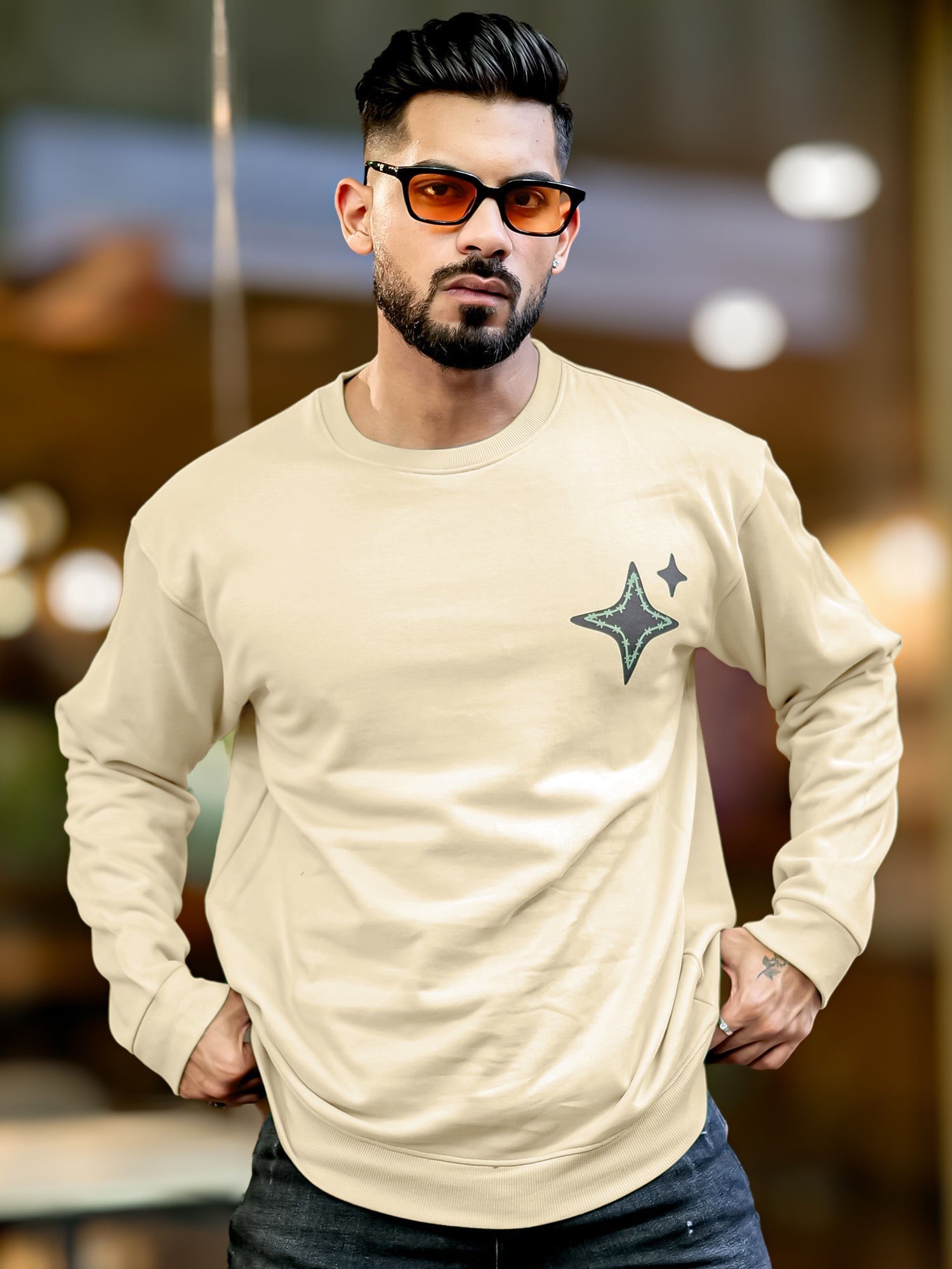 Star Beige Sweatshirt