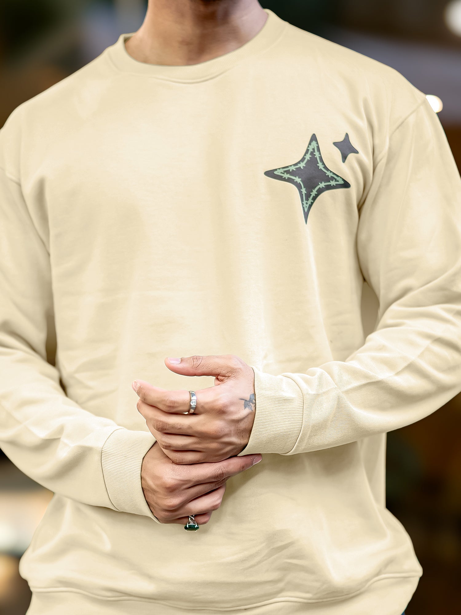 Star Beige Sweatshirt