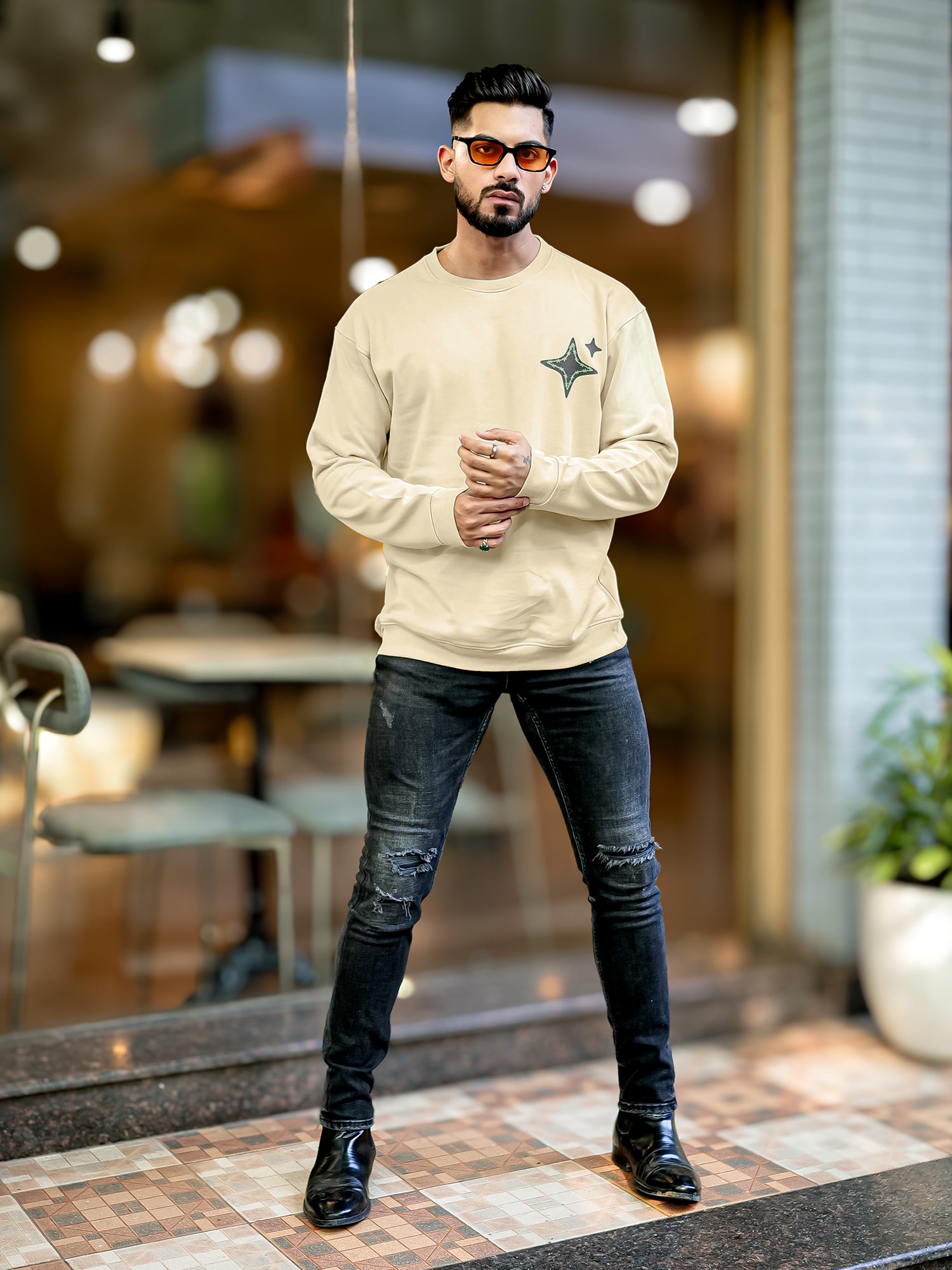 Star Beige Sweatshirt