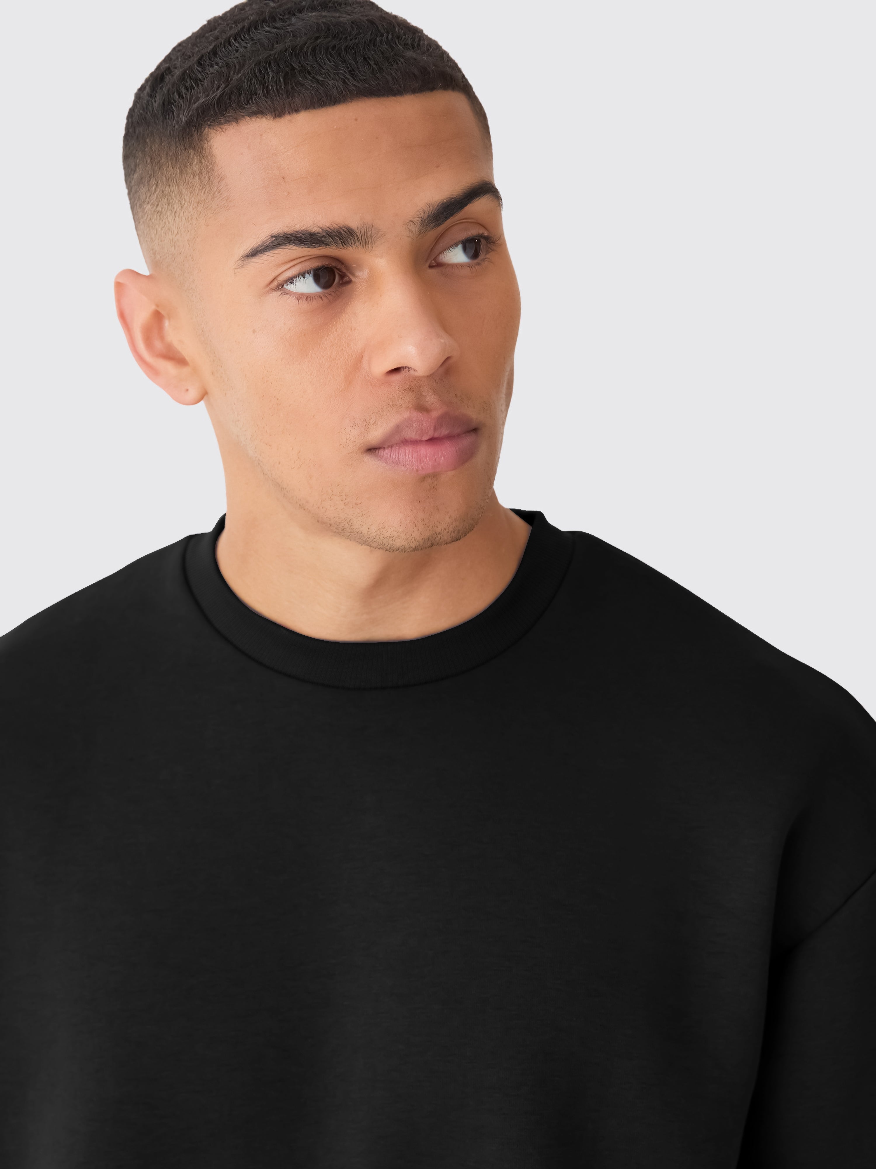 Cozy Cut Solid Black Sweatshirt