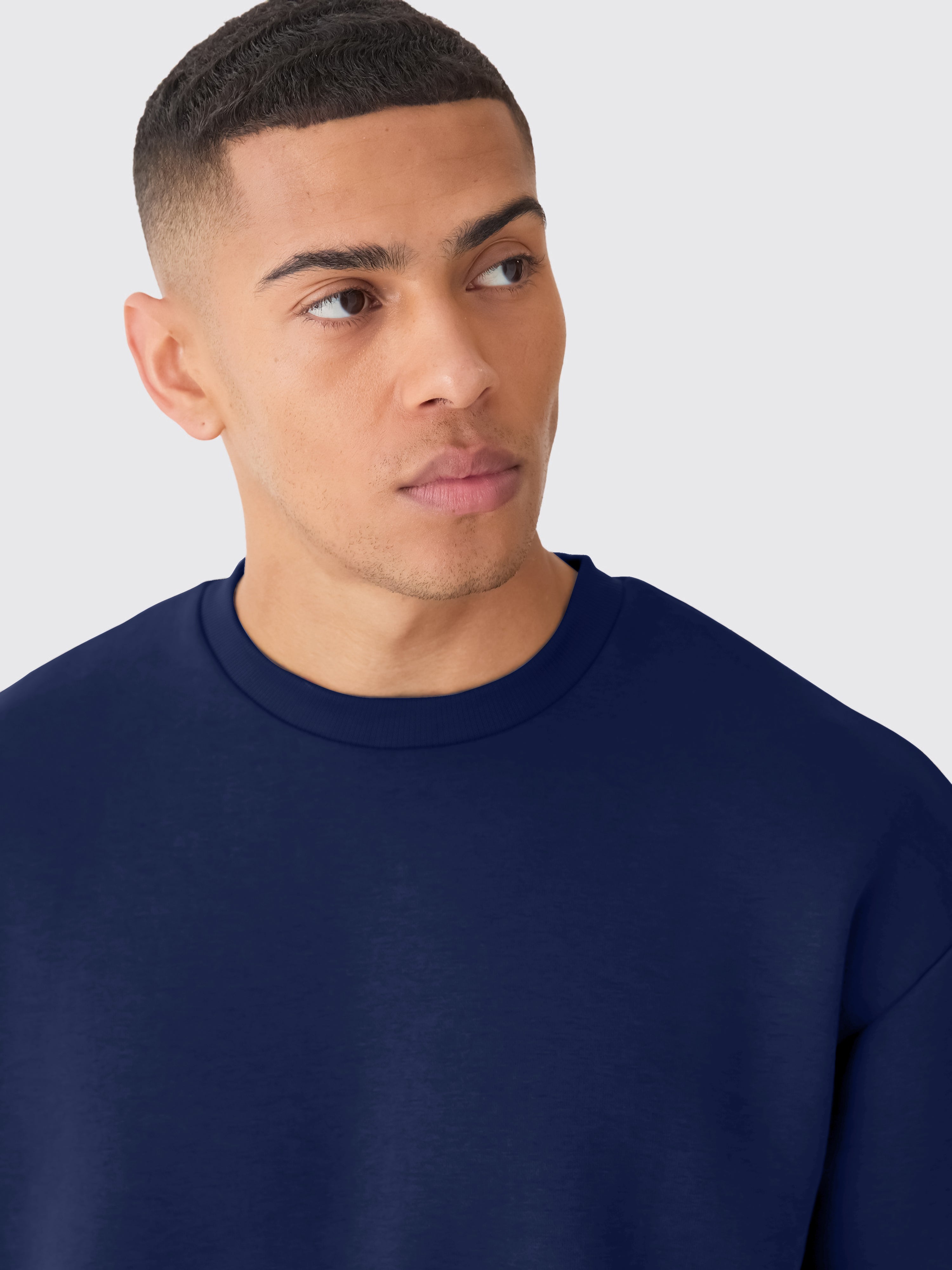 Cozy Cut Solid Navy Sweatshirt