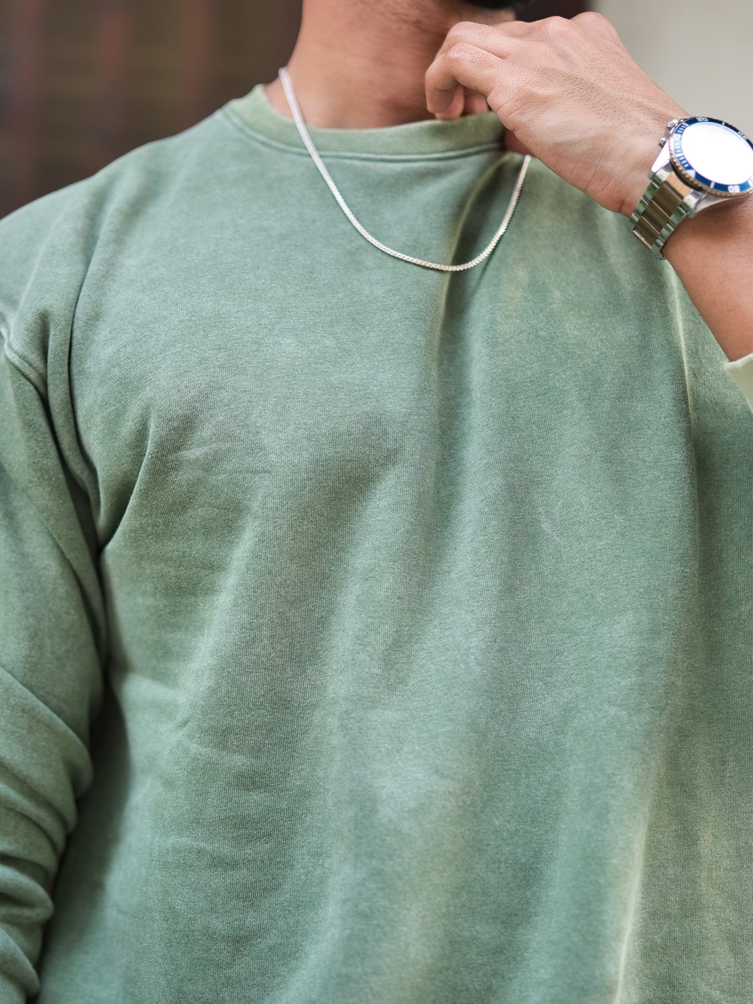 Rugged Acid Wash Hunter Green Sweatshirt