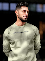 Materialistic Olive Full Sleeve Sweatshirt