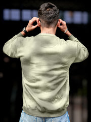 Materialistic Olive Full Sleeve Sweatshirt