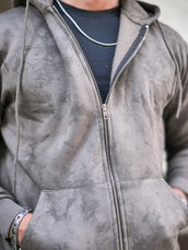 Cloud Printed DarkGreen Zipper Full Sleeve Sweatshirt