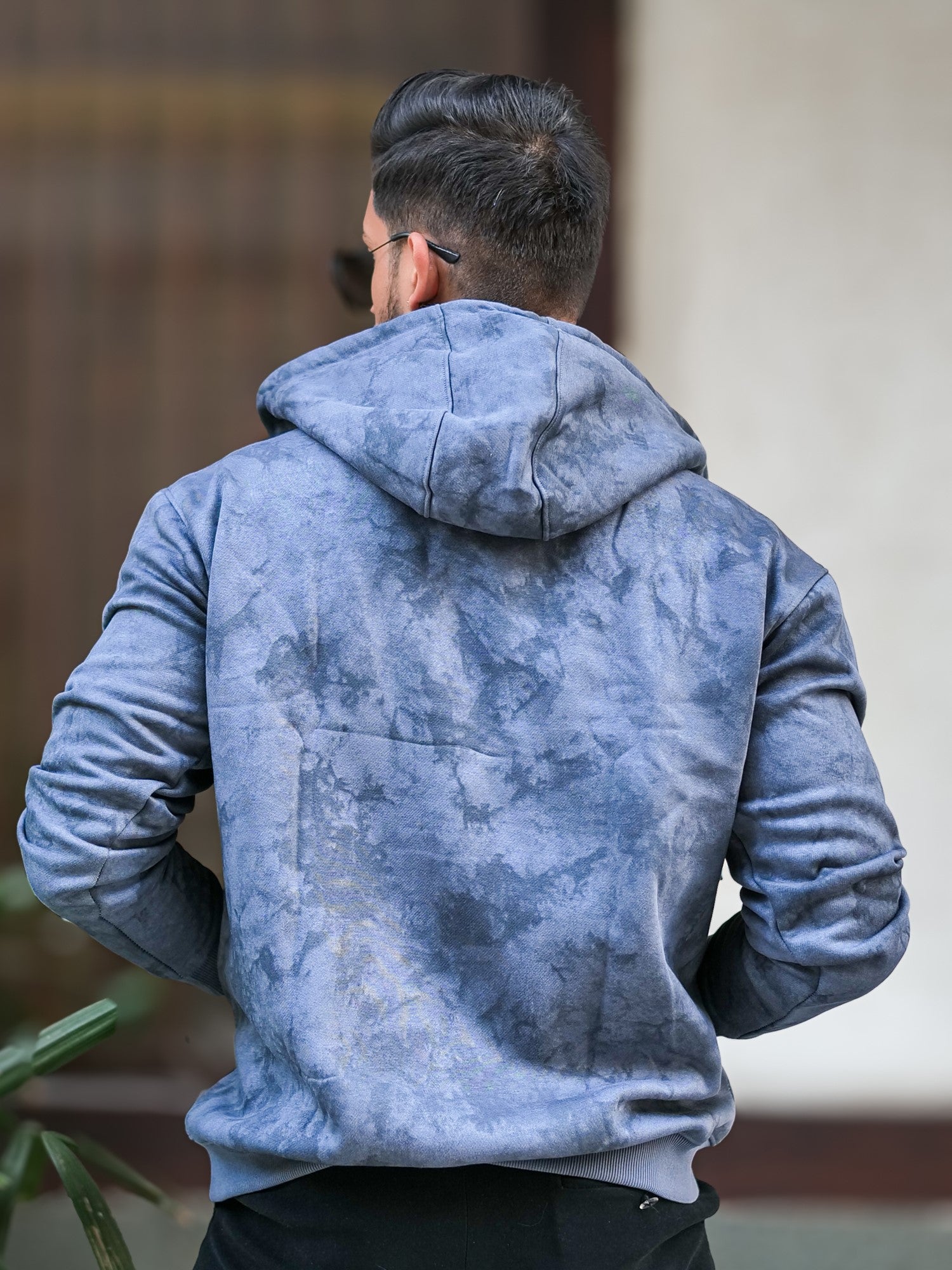 Cloud Printed LightGrey Zipper Sweatshirt