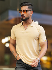 Towel Beige Half Sleeve T-Shirt