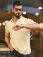 Towel Beige Half Sleeve T-Shirt