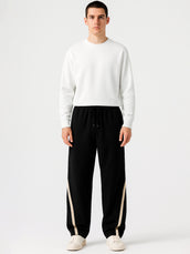 Power Piping Black Baggy Trackpant