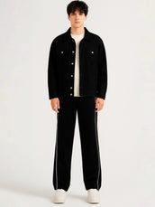 Goal Line Black Baggy Trackpant