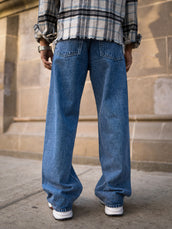 Deep ocean baggy bootcut jeans for men - view 3