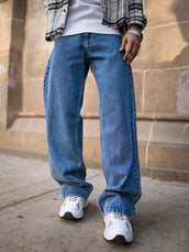 Deep ocean baggy bootcut jeans for men - view 6