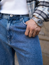 Deep ocean baggy bootcut jeans for men - view 2