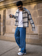 Deep ocean baggy bootcut jeans for men - view 8