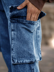 Deep ocean baggy cargo jeans for men - view 3