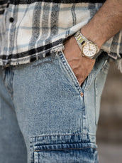 Retro cloud baggy cargo jeans for men - view 8