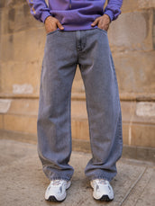 Grey baggy shadow bootcut jeans for men - view 2