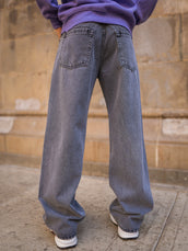 Grey baggy shadow bootcut jeans for men - view 4