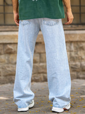 Sky fade baggy bootcut jeans for men - view 4