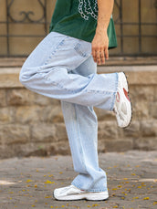 Sky fade baggy bootcut jeans for men - view 6