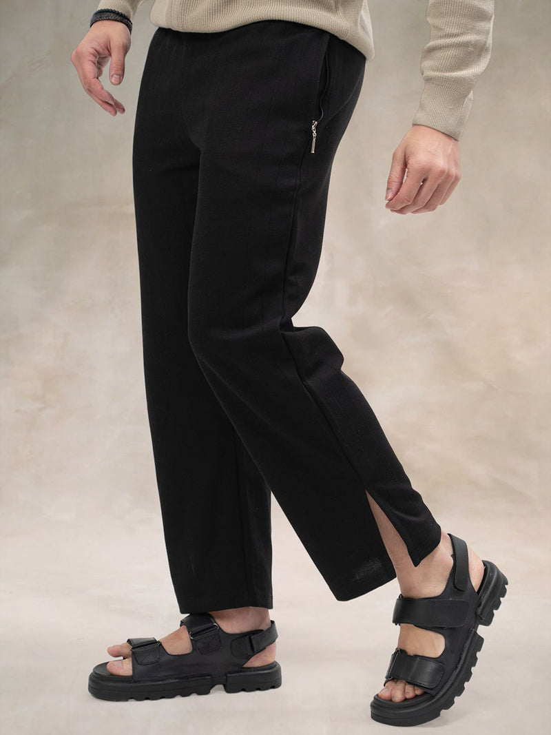 Black brooklyn track pants for men
