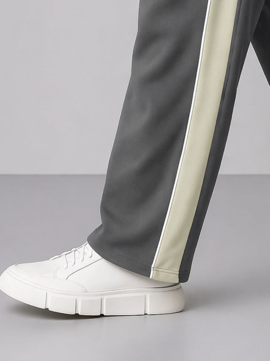 Dark grey bold panel pants for men - view 5