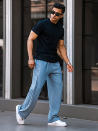 Baggy Light Grey 3 Line Pleat Pant