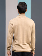 Empire Knit Beige Full Sleeve Sweater
