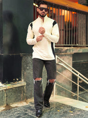 Color Block Side Panel Half Sleeve Tshirt