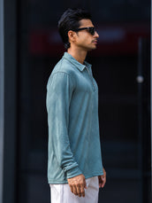 Rhombus Berly Green Full Sleeve Polo T-Shirt