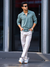Rhombus Berly Green Full Sleeve Polo T-Shirt