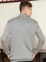 Brooklyn FlatKnit Steel Grey Full Sleeve Polo T-Shirt