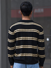 Sterling Black Full Sleeve Polo T-Shirt