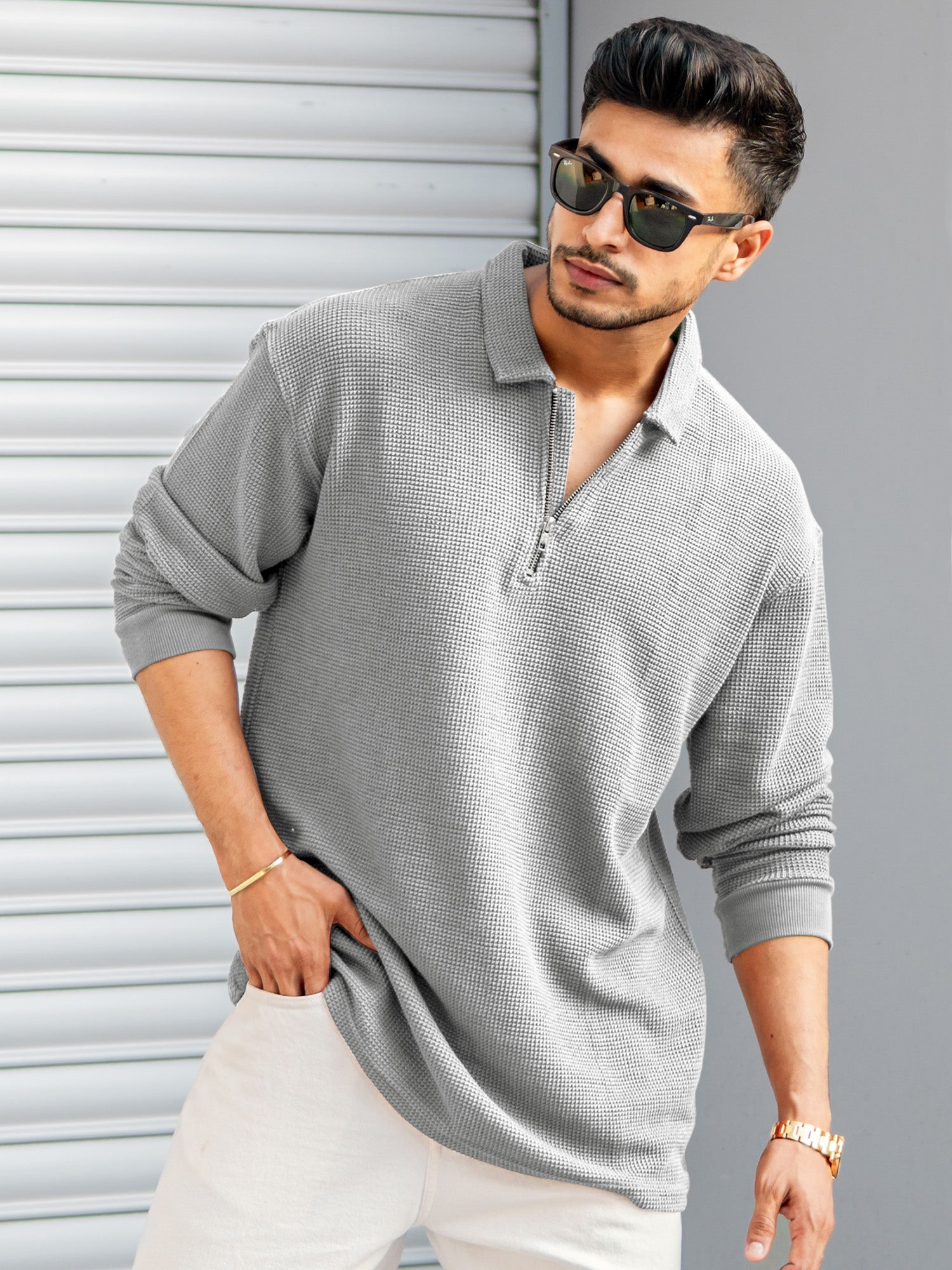 Umbrella Light Grey Polo T-Shirt