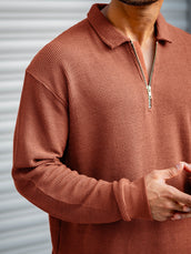 Umbrella Rust Full Sleeve Polo T-Shirt