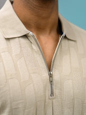 Stone Wave Biscuit Full Sleeve Polo T-Shirt