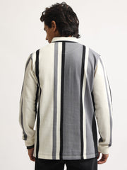High Street Cream, Grey Full Sleeve Polo T-Shirt
