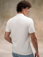 Snowpeak Half White Half Sleeve Polo T-Shirt