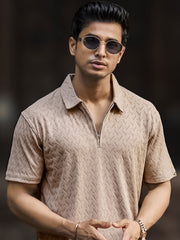 Ralph Beige Half Sleeve Polo T-Shirt